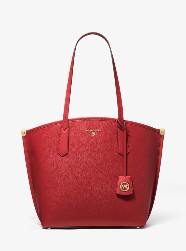 Damske Prenosná Taška Michael Kors Jane Large Pebbled Leather Červené - Kabelky Michael Kors Slevy | DLVQS-9170